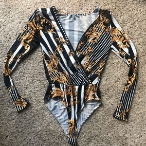 Versace print inspired bodysuit